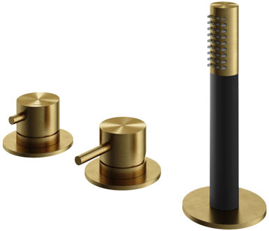 Hotbath Badrandkraan Hotbath Archie 1-Hendel Mengkraan Met 2-Weg Omstel Geborsteld Messing PVD