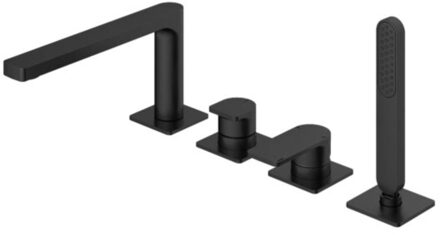 Hotbath Badrandkraan Hotbath Gal Mengkraan Met 2-Weg Omstel Met Uitloop Geborsteld Gunmetal PVD