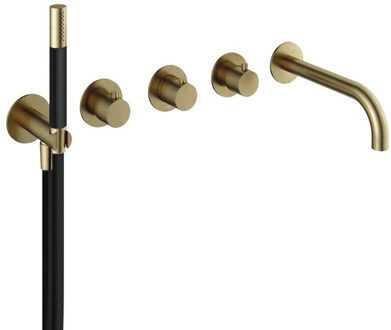 Hotbath Badthermostaat Hotbath Cobber Inbouw Met Uitloop 2 Stopkranen Geborsteld Messing (excl. inbouwdeel) Living Colours