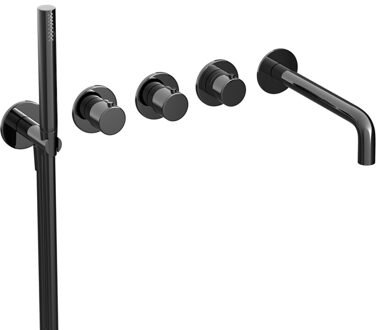 Hotbath Badthermostaat Hotbath Cobber Inbouw Met Uitloop 2 Stopkranen Gepolijst Zwart PVD (excl. inbouwdeel)