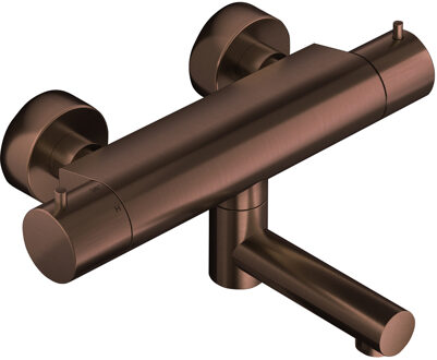 Hotbath Badthermostaat Hotbath Cobber Opbouw Wegdraaibare Omstel 2-knop Geborsteld Koper PVD