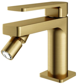 Hotbath Bidetmengkraan Gal Zonder Waste Draaibaar Kraanmondstuk Geborsteld Messing PVD