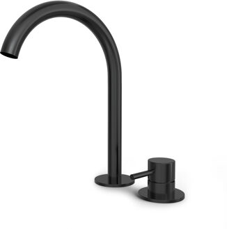 Hotbath Buddy 2-gats hoge wastafelkraan geborsteld zwart PVD