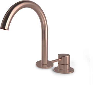 Hotbath Buddy 2-gats wastafelkraan geborsteld koper PVD