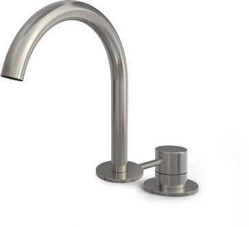 Hotbath Buddy 2-gats wastafelkraan geborsteld nikkel