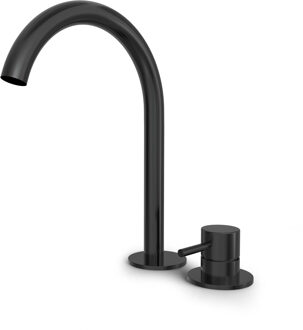 Hotbath Buddy 2-gats wastafelkraan geborsteld zwart PVD