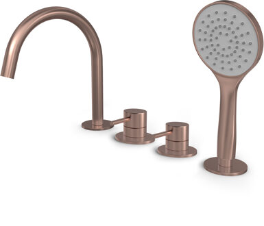 Hotbath Buddy badrandkraan met uitloop geborsteld koper PVD