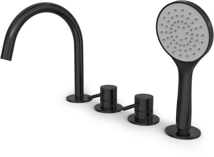 Hotbath Buddy badrandkraan met uitloop geborsteld zwart PVD