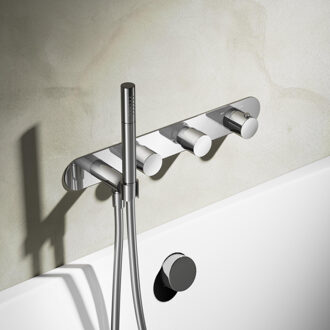 Hotbath Buddy Inbouw Bad Douche Thermostaat Met 2 Stopkranen 061 - Chroom