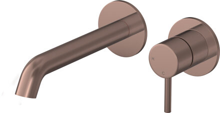 Hotbath Buddy inbouw wastafelkraan 18cm geborsteld koper PVD