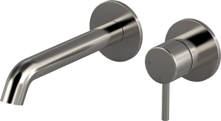 Hotbath Buddy inbouw wastafelkraan 18cm geborsteld nikkel