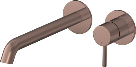 Hotbath Buddy inbouw wastafelkraan 22cm geborsteld koper PVD