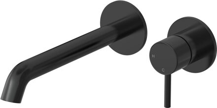 Hotbath Buddy inbouw wastafelkraan 22cm geborsteld zwart PVD