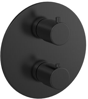 Hotbath Buddy Inbouwthermostaat 2 weg-stop-omstel - Geborsteld zwart PVD CB009EXTMBP Zwart mat geborsteld