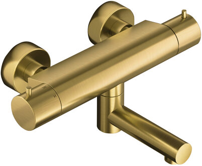 Hotbath Buddy thermostatische badmengkraan met wegdraaibare uitloop omstel uitloop geborsteld messing B020BB Messing geborsteld (goud)