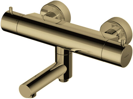 Hotbath Buddy thermostatische badmengkraan met wegdraaibare uitloop omstel uitloop gepolijst messing PVD B020NBP Messing gepolijst PVD