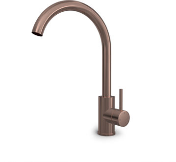 Hotbath Buddy wastafelkraan met draaibare uitloop geborsteld koper PVD