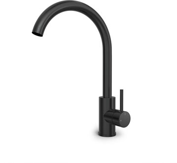 Hotbath Buddy wastafelkraan met draaibare uitloop geborsteld zwart PVD