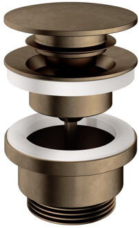 Hotbath Clickwaste Hotbath Cobber Afvoerplug met Schroef Rond Verouderd Messing Living Colours
