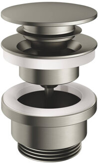 Hotbath Clickwaste Hotbath Gal Afvoerplug met Schroef Rond Geborsteld Nikkel PVD