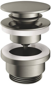Hotbath Clickwaste Hotbath Gal Afvoerplug met Schroef Rond Geborsteld Nikkel PVD