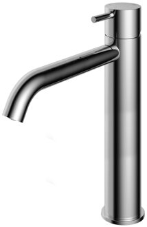 Hotbath Cobber 1-hendel hoge wastafelmengkraan met gebogen uitloop 18 cm, chroom