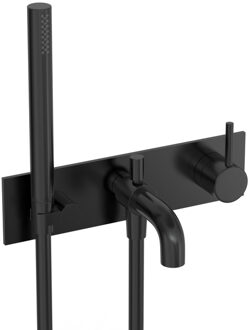 Hotbath COBBER Afbouwdeel - Inbouw douche/badmengkraan. Geborsteld zwart PVD CB126EXTMBP Zwart geborsteld