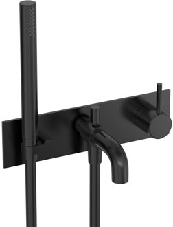 Hotbath COBBER Afbouwdeel - Inbouw douche/badmengkraan, Geborsteld Zwart PVD (CB126EXTMBP)