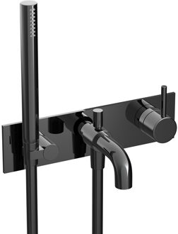 Hotbath COBBER Afbouwdeel - Inbouw douche/badmengkraan, Gepolijst Zwart PVD (CB126EXTPBP)