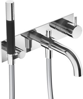 Hotbath Cobber afbouwdeel inbouw douche en badmengkraan automatische omstelinrichting met doucheslang en handdouche chroom CB026EXTCR