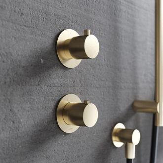 Hotbath Cobber Afbouwdeel - Inbouw thermostaat met 2-weg stop-omstel BBP Geborsteld Messing PVD CB7009EXTBBP Messing geborsteld (goud)