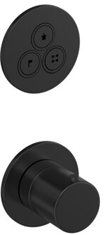 Hotbath COBBER Afbouwdeel - Inbouw Thermostaat met 3 push Buttons Geborsteld Zwart PVD (PB7039EXTMBP)