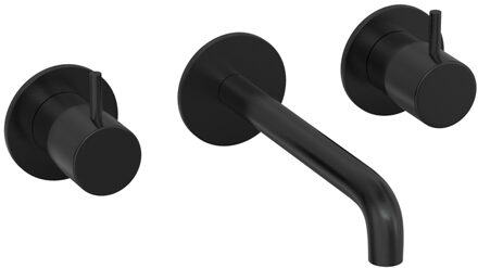 Hotbath COBBER Afbouwdeel tbv Inbouw wastafelkraan 18cm uitloop MBP Geborsteld Zwart PVD (CB105TEXT18MBP)