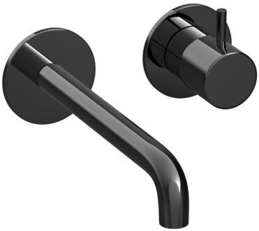 Hotbath COBBER Afbouwdeel tbv Inbouw wastafelkraan 18cm uitloop PBP Gepolijst zwart PVD CB105EXT18PBP Zwart gepolijst