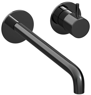 Hotbath COBBER Afbouwdeel tbv Inbouw wastafelkraan 25cm uitloop PBP Gepolijst zwart PVD CB105EXT25PBP Zwart gepolijst