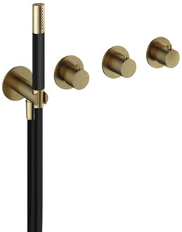 Hotbath Cobber afbouwdeel voor inbouw bad/douchethermostaat zonder uitloop HBCB7071, geborsteld messing