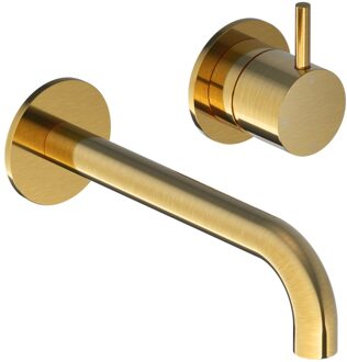 Hotbath Cobber Afbouwdeel - voor wastafelkraan - 18cm uitloop - Geborsteld Messing PVD CB105EXT18BBP Messing geborsteld (goud)