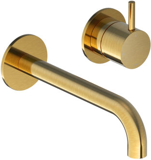 Hotbath Cobber Afbouwdeel - voor wastafelkraan - 18cm uitloop - Geborsteld Messing PVD CB105EXT18BBP Messing geborsteld (goud)