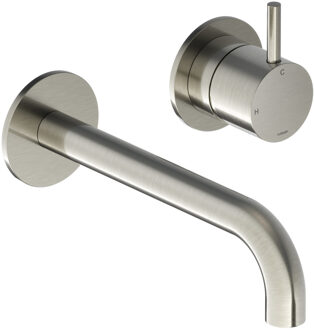 Hotbath Cobber Afbouwdeel - voor wastafelkraan - 18cm uitloop - Geborsteld Nikkel CB105EXT18GN Nikkel geborsteld (RVS)