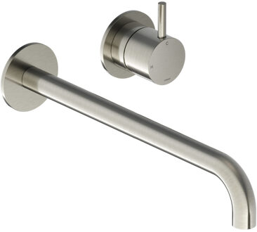 Hotbath Cobber Afbouwdeel - voor wastafelkraan - 25cm uitloop - Geborsteld Nikkel CB105EXT25GN Nikkel geborsteld (RVS)