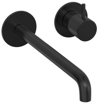 Hotbath Cobber Afbouwdeel - voor wastafelkraan - 25cm uitloop - Geborsteld zwart PVD CB105EXT25MBP Zwart geborsteld