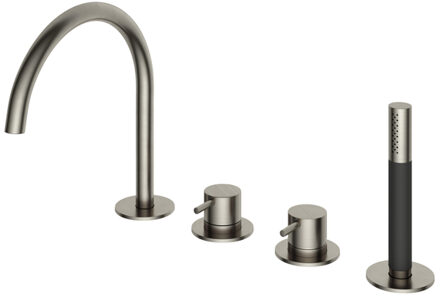 Hotbath Cobber Badkraan - badrand - draaibare mengkraan -2 functies - omstel - geborsteld nikkel CB073GN Nikkel geborsteld (RVS)