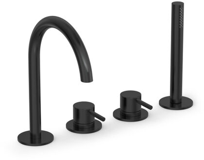 Hotbath COBBER Badrandcombinatie één hendel mengkraan m Geborsteld zwart PVD CB073MBP Zwart geborsteld