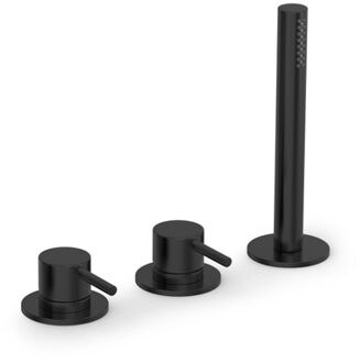 Hotbath COBBER Badrandcombinatie één hendel mengkraan z Geborsteld zwart PVD CB075MBP Zwart geborsteld