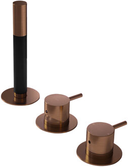 Hotbath Cobber Badrandcombinatie met 2 functies omstel en handdouche Geborsteld koper PVD CB075BCP Koper geborsteld