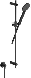 Hotbath COBBER Doucheset glijstang 90cm wandaansluitbocht doucheslang 150cm handdouche Geborsteld zwart PVD M308MBP Zwart geborsteld