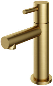 Hotbath Cobber Fonteinkraan opbouw - L-uitloop 8.5cm - PVD - geborsteld messing E001BBP Messing geborsteld (goud)