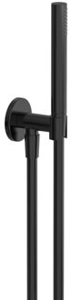 Hotbath COBBER Handoucheset wandsteun uitlaat doucheslang 150cm Geborsteld zwart PVD M440MBP Zwart geborsteld