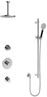 Hotbath Cobber IBS20 Regendoucheset inbouw - 15cm plafondarm - 20cm ronde hoofddouche - 3 standen handdouche - glijstang - chroom IBS20CR127 Chroom hoogglans