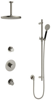 Hotbath Cobber IBS20 Regendoucheset inbouw - 15cm plafondarm - 30cm ronde hoofddouche - 3 standen handdouche - glijstang - nikkel geborsteld IBS20GN1257 Nikkel geborsteld (RVS)